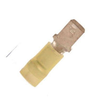 Load image into Gallery viewer, 12-10 Gauge 1/4'' Nylon Double Crimp Push-On Terminal 1/4 inch male tab