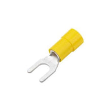 Load image into Gallery viewer, Yellow 12-10 Gauge Vinyl Spade Terminals #10 Stud
