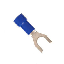 Load image into Gallery viewer, Blue 16-14 Gauge Vinyl Spade Terminals #10 Stud