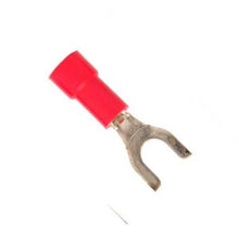 Load image into Gallery viewer, Red 22-18 Gauge Vinyl Spade Terminals #8 Stud