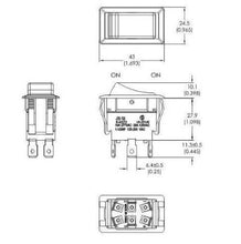 Load image into Gallery viewer, Full Size Rocker Switches - 1/4'' Tabs Double-Pole-Double-Throw ON-ON Schmatic