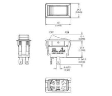 Load image into Gallery viewer, Full Size Rocker Switches - 1/4'' Tabs Double-Pole-Single-Throw Schmatic