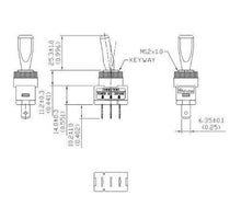 Load image into Gallery viewer, On-Off Handle Tipped LED Toggle Switches Schmatic