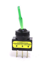 Load image into Gallery viewer, On-Off Extended Handle Illuminated Toggle Switches Green