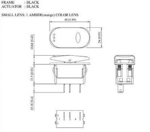 Load image into Gallery viewer, Illuminated Surf N Turf Switch SPST ON-OFF Amber Schematic
