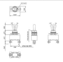 Load image into Gallery viewer, All Brass Marine Grade Toggle Switch Schmatic