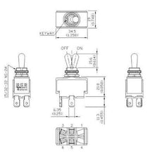 Load image into Gallery viewer, Plastic Double Insulated Sealed Toggle Switch DPST ON-OFF Schematic
