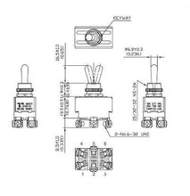 Load image into Gallery viewer, Toggle Switch Screw Mount DPDT ON-ON Schematic
