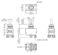Load image into Gallery viewer, Toggle Switch Screw Mount DPST MOM-OFF Schmatic
