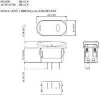 Load image into Gallery viewer, Illuminated Surf N Turf Switch SPST ON-OFF Green Schematic
