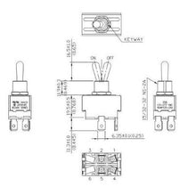 Load image into Gallery viewer, Toggle Switch - Heavy-Duty Motor Rated Double Pole Single Throw Push On Terminal Schmatic