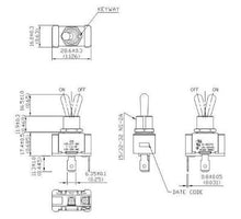 Load image into Gallery viewer, Toggle Switch - Heavy-Duty Motor Rated Single Pole Single Throw Push On Terminal Schmatic