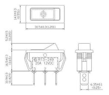 Load image into Gallery viewer, Illuminated Rocker Switch Amber SPST ON-OFF Schematic