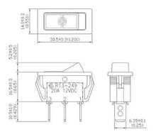 Load image into Gallery viewer, Illuminated Rocker Switch Blue SPST ON-OFF Schematic