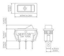 Load image into Gallery viewer, Illuminated Rocker Switch Red SPST ON-OFF Schematic