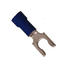 Load image into Gallery viewer, Locking/Snapping Vinyl Spade Terminals 16-14 Gauge #10 Stud
