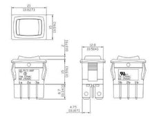 Load image into Gallery viewer, Mini Rocker Swtch DPDT MOM-OFF-MOM Schematic