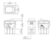 Load image into Gallery viewer, Mini Rocker Swtch DPDT ON-OFF-ON Schematic