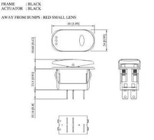 Load image into Gallery viewer, Illuminated Surf N Turf Switch DPST ON-OFF Red Schematic
