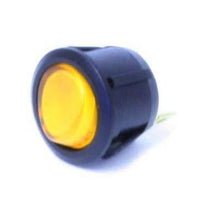 Load image into Gallery viewer, Illuminated Round Rocker Switch Amber SPST ON-OFF