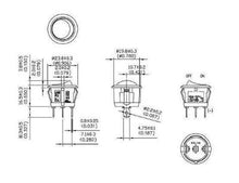 Load image into Gallery viewer, Illuminated Round Rocker Switch Blue SPST ON-OFF Schematic
