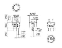 Load image into Gallery viewer, Illuminated Round Rocker Switch Green SPST ON-OFF Schematic