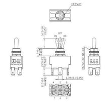 Load image into Gallery viewer, Toggle Switch - 20 Amp Sealed Double Pole Double Throw Flat Terminal On Off On Sealed Schmatic