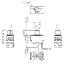 Load image into Gallery viewer, Toggle Switch 1/4 Inch Push On DPST MOM-OFF Schematic