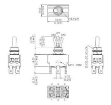 Load image into Gallery viewer, Toggle Switch - 20 Amp Sealed Screw Terminal DPST ON-OFF Schematic
