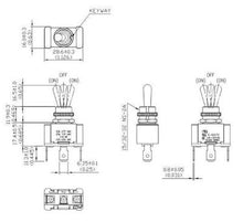 Load image into Gallery viewer, Toggle Switch - 20 Amp Sealed Single Pole Double Throw Flat Terminal Mom Off Mom Sealed