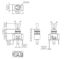 Load image into Gallery viewer, Toggle Switch 1/4 Inch Push On SPDT ON-ON Schematic