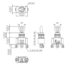 Load image into Gallery viewer, Toggle Switch - 20 Amp Sealed Screw Terminal SPDT ON-OFF-ON Schematic