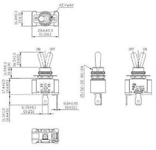 Load image into Gallery viewer, Toggle Switch - 20 Amp Sealed Single Pole Single Throw Flat Terminal On Off Sealed Schmatic