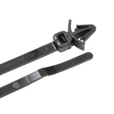 8 Inch Push-mount cable ties snap quickly into a 1/4-in hole to anchor the wire tie to surface.