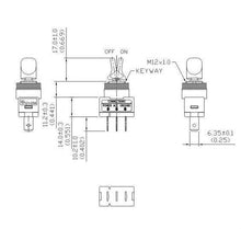 Load image into Gallery viewer, On-Off Duckbill Toggle Switches - Black - Schematic