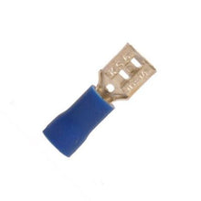 Load image into Gallery viewer, 16-14 Gauge Vinyl Insulated Blue Push-On Terminals 1/4&quot; Female Tab
