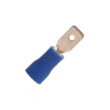 Load image into Gallery viewer, 16-14 Gauge Vinyl Insulated Blue Push-On Terminals 3/16&quot; Male Tab
