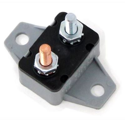 20 Amp Manual Reset Circuit Breaker 12 or 24 Volt Right Angle Mount