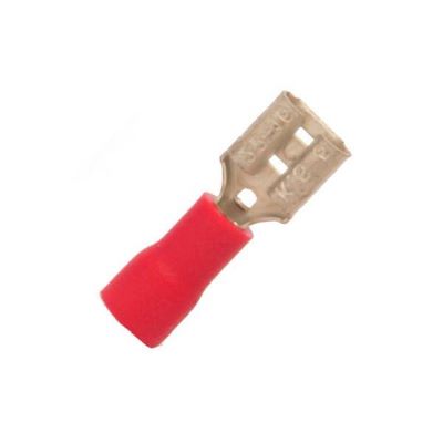 22-18 Gauge Vinyl Insulated Red Push-On Terminals 1/4 inch Female