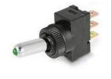 Load image into Gallery viewer, Chrome Handle LED Toggle Switch Green
