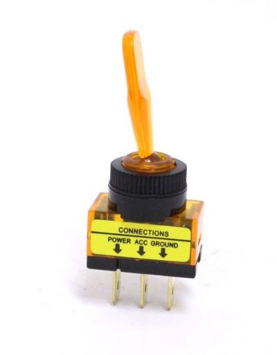 On-Off Extended Handle Illuminated Toggle Switches Amber
