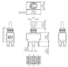 Load image into Gallery viewer, Plastic Double Insulated Sealed Toggle Switch DPDT MOM-OFF-MOM Schematic
