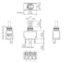 Load image into Gallery viewer, Plastic Double Insulated Sealed Toggle Switch SPDT MOM-OFF-MOM Schematic
