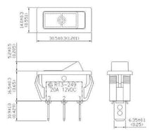 Load image into Gallery viewer, Illuminated Rocker Switch Amber SPST ON-OFF Schematic
