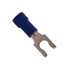 Load image into Gallery viewer, Locking/Snapping Vinyl Spade Terminals 16-14 Gauge #8 Stud
