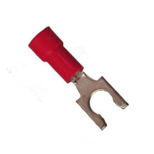 Load image into Gallery viewer, Locking/Snapping Vinyl Spade Terminals 22-18 Gauge #10 Stud
