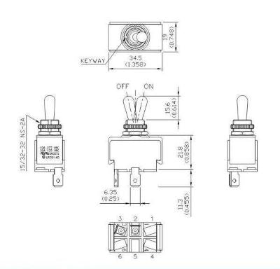 Plastic Double insulated Sealed Toggle Switch - Flat Terminal ...