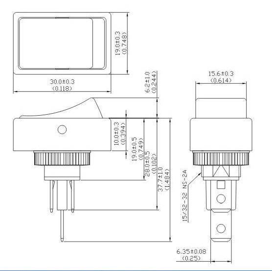 Rectangular Rocker Switch A320 Round Hole Rectangular Rocker Switches - WiringProducts, Ltd. – Wiring ...
