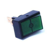 Load image into Gallery viewer, Round Hold Rectangular Rocker Switch Green SPST ON-OFF
