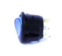 Load image into Gallery viewer, Illuminated Round Rocker Switch Blue SPST ON-OFF

